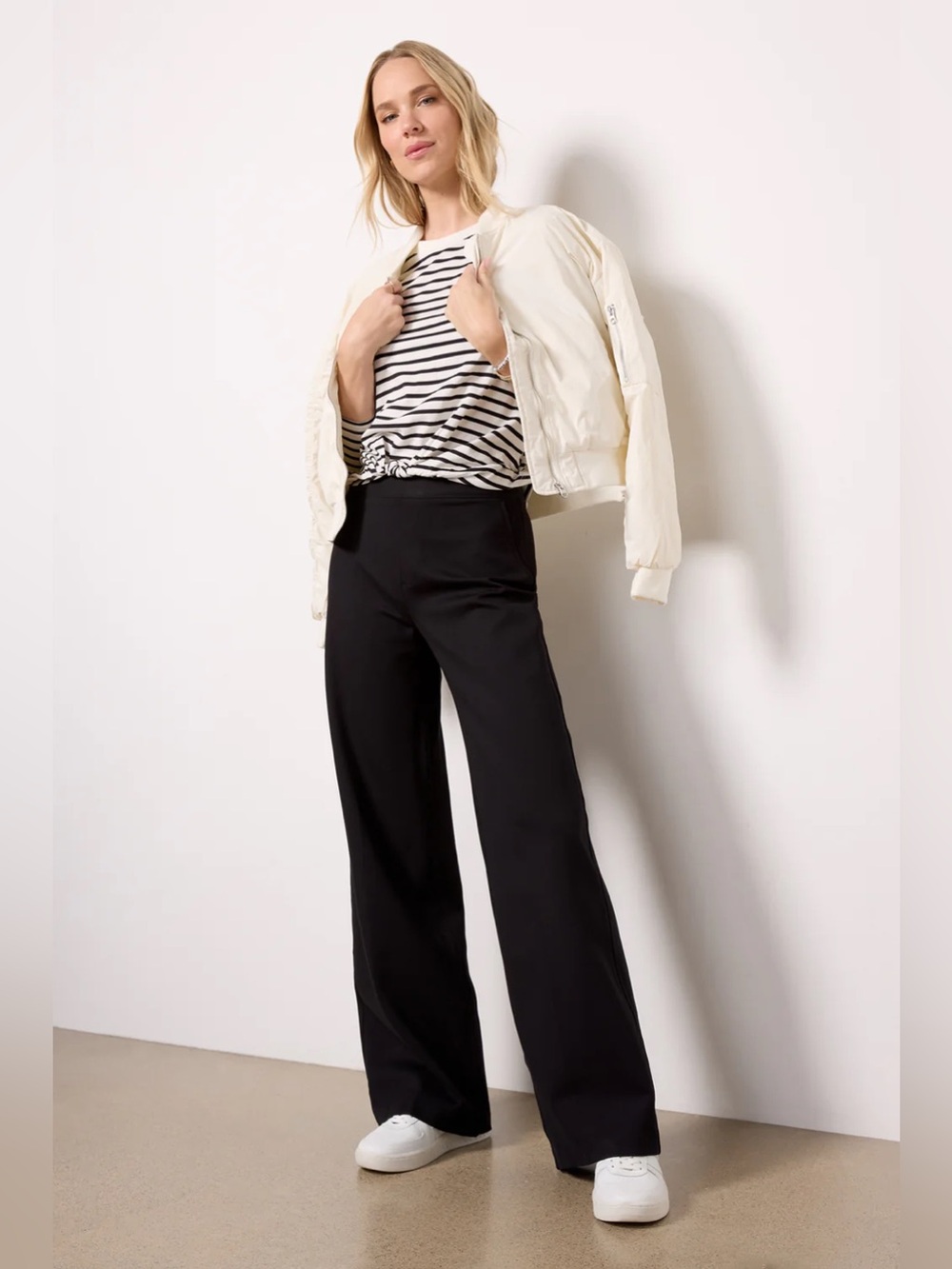 NWT The Perfect Pant Wide Leg in Black Size XL Petite